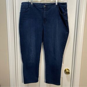 Style and Co Jeans Womens Plus size 22W Dark Blue Denim Slim Leg